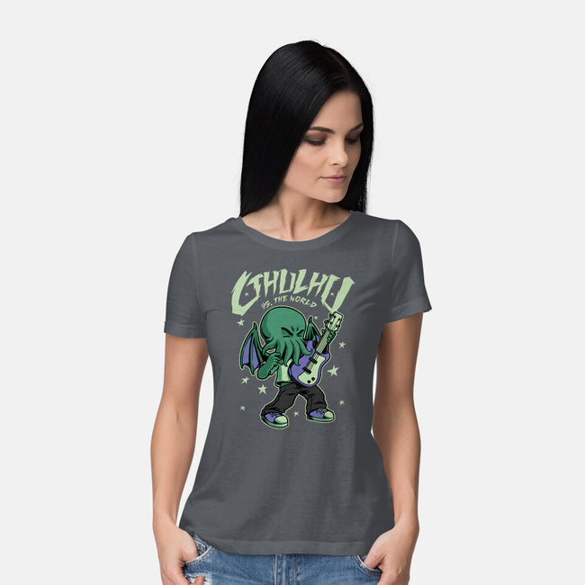 Cthulhu Guitar Comic-Womens-Basic-Tee-Studio Mootant