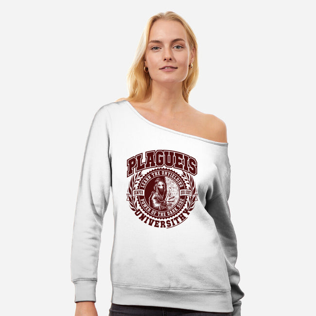 Plagueis Universithy-Womens-Off Shoulder-Sweatshirt-Wheels