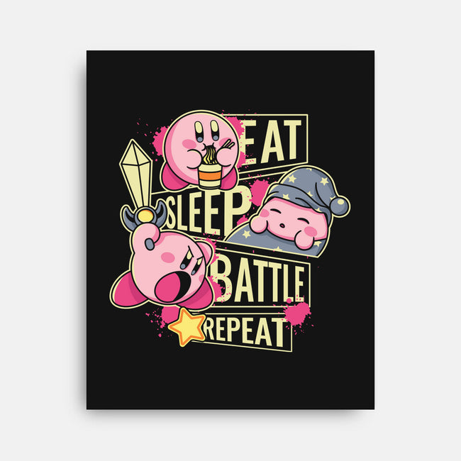 Eat Sleep Battle Repeat-None-Stretched-Canvas-Xentee