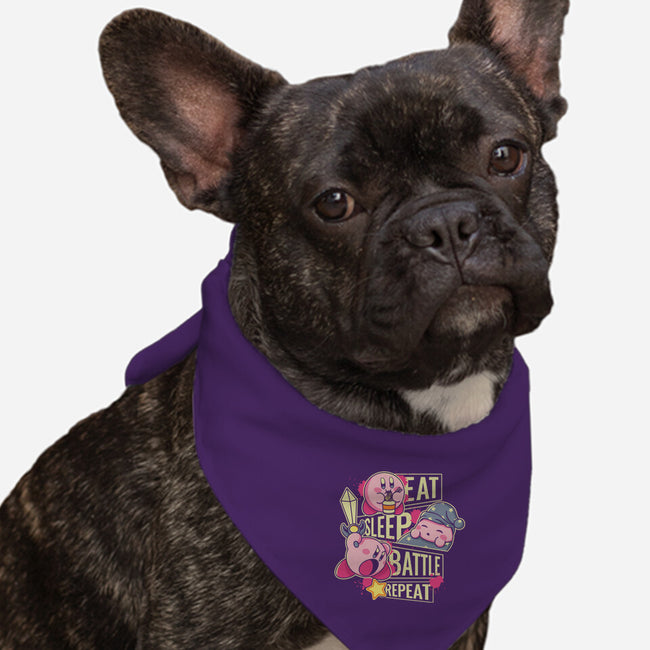 Eat Sleep Battle Repeat-Dog-Bandana-Pet Collar-Xentee