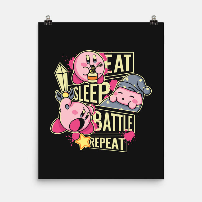 Eat Sleep Battle Repeat-None-Matte-Poster-Xentee