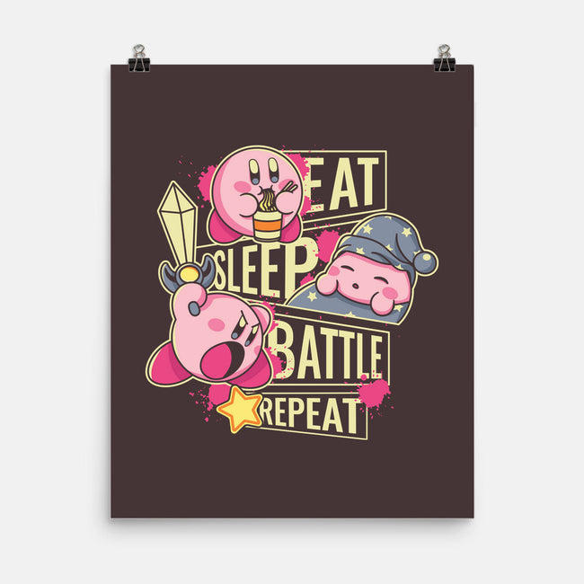 Eat Sleep Battle Repeat-None-Matte-Poster-Xentee