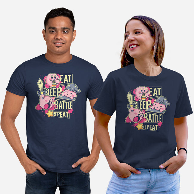 Eat Sleep Battle Repeat-Unisex-Basic-Tee-Xentee