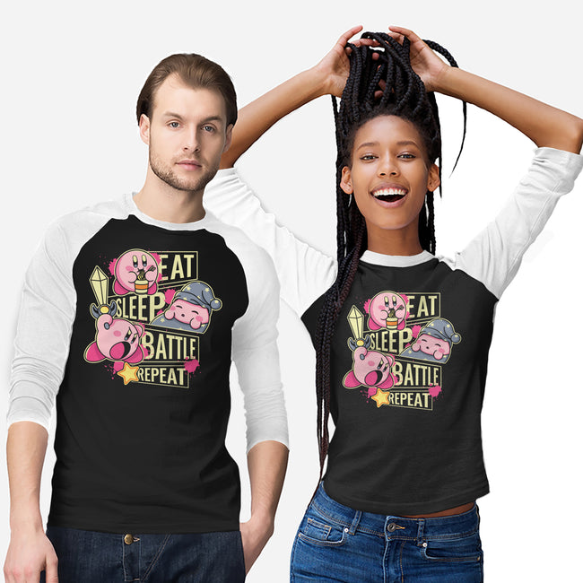 Eat Sleep Battle Repeat-Unisex-Baseball-Tee-Xentee