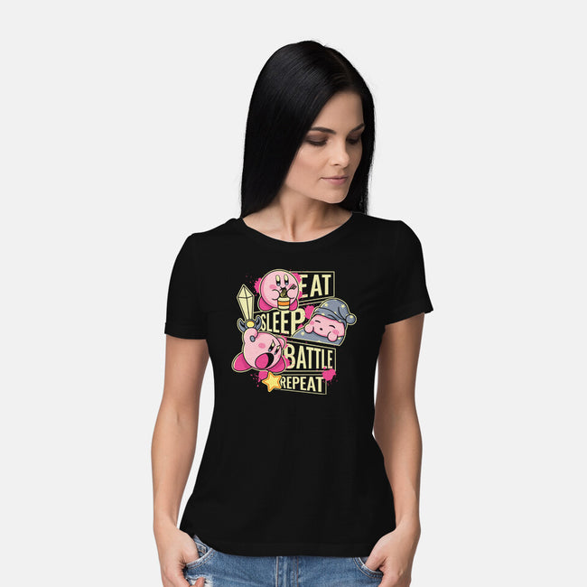 Eat Sleep Battle Repeat-Womens-Basic-Tee-Xentee