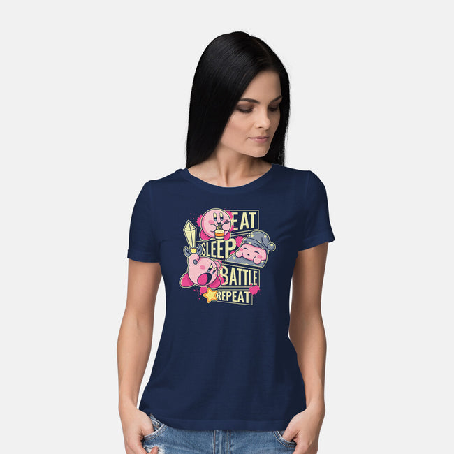 Eat Sleep Battle Repeat-Womens-Basic-Tee-Xentee