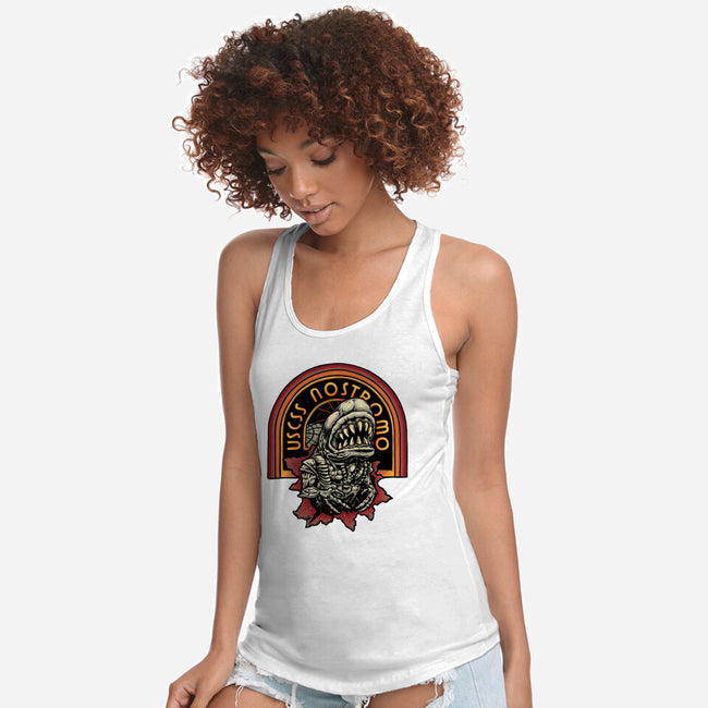 Chest Burster-Womens-Racerback-Tank-glitchygorilla