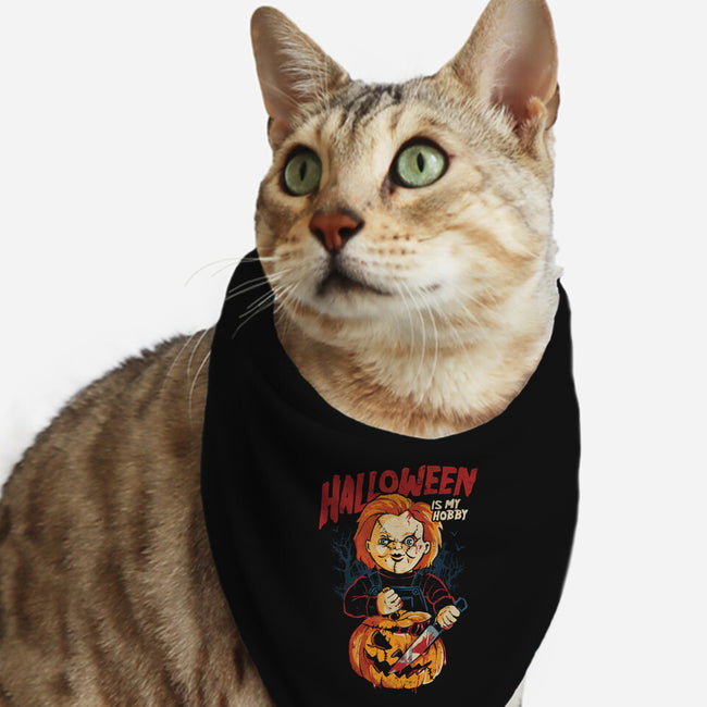 Halloween Is My Hobby-Cat-Bandana-Pet Collar-eduely