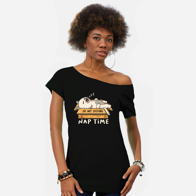 Nap Time Do Not Disturb-Womens-Off Shoulder-Tee-koalastudio