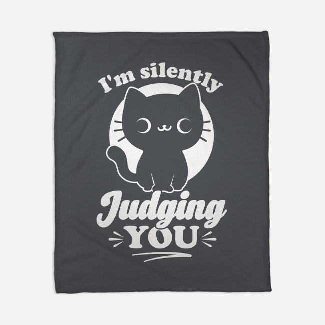 Cat Judges You-None-Fleece-Blanket-Studio Mootant