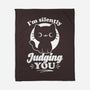 Cat Judges You-None-Fleece-Blanket-Studio Mootant