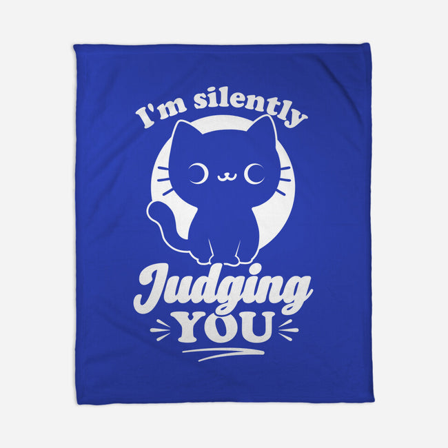 Cat Judges You-None-Fleece-Blanket-Studio Mootant