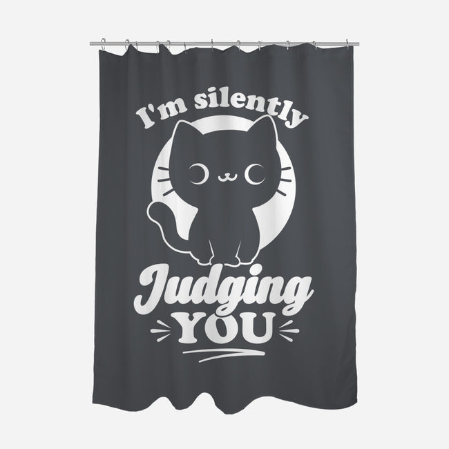 Cat Judges You-None-Polyester-Shower Curtain-Studio Mootant