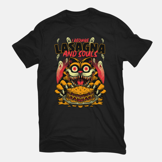 Creepy Cat Lasagna-Mens-Heavyweight-Tee-Studio Mootant