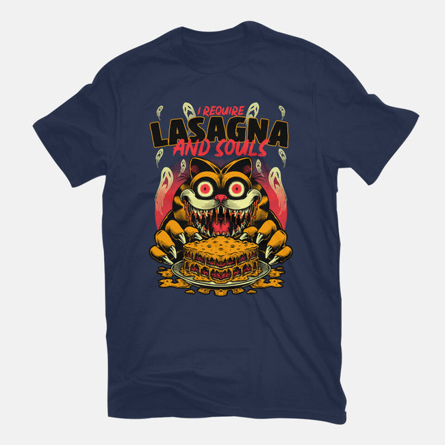 Creepy Cat Lasagna-Womens-Basic-Tee-Studio Mootant