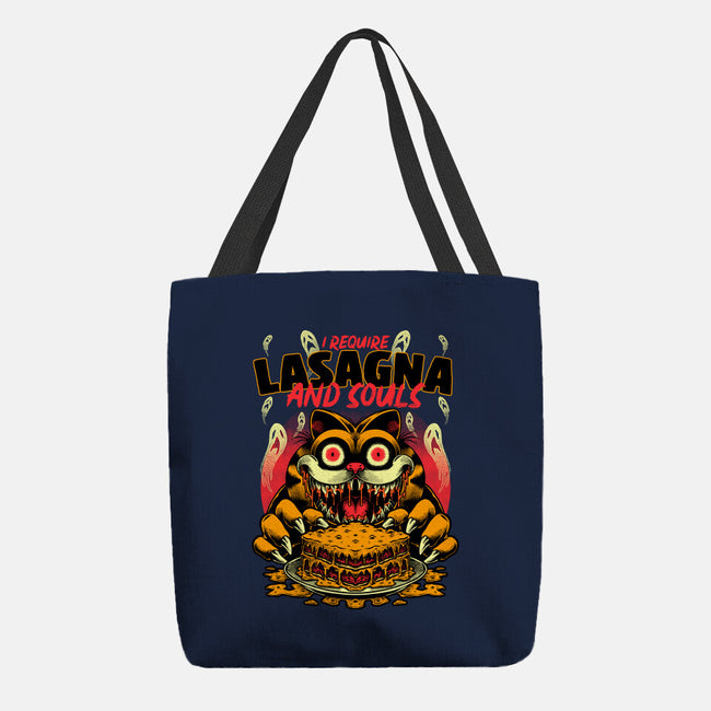 Creepy Cat Lasagna-None-Basic Tote-Bag-Studio Mootant