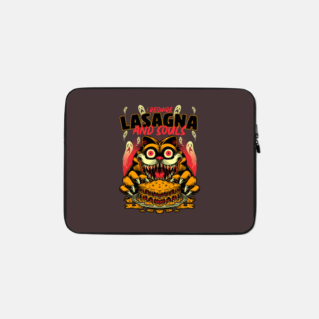 Creepy Cat Lasagna-None-Zippered-Laptop Sleeve-Studio Mootant