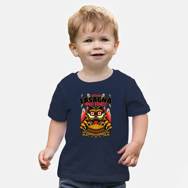 Creepy Cat Lasagna-Baby-Basic-Tee-Studio Mootant