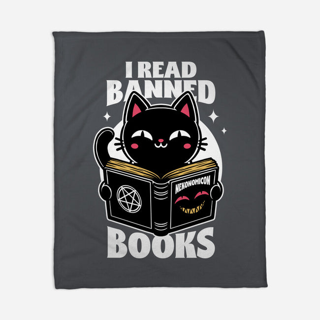 Cat Book Necronomicon-None-Fleece-Blanket-Studio Mootant