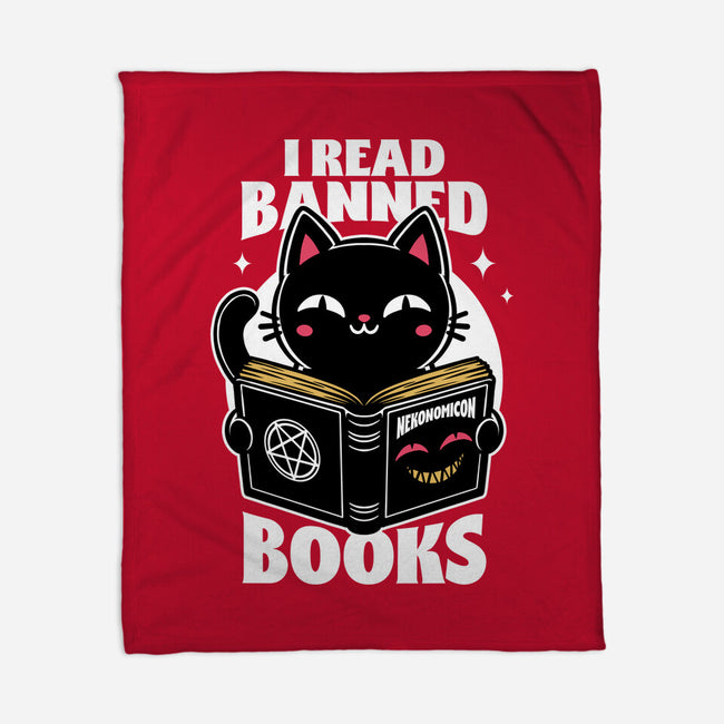 Cat Book Necronomicon-None-Fleece-Blanket-Studio Mootant