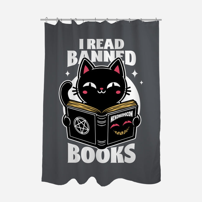 Cat Book Necronomicon-None-Polyester-Shower Curtain-Studio Mootant