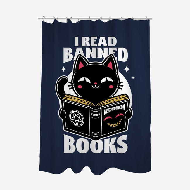 Cat Book Necronomicon-None-Polyester-Shower Curtain-Studio Mootant