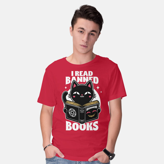 Cat Book Necronomicon-Mens-Basic-Tee-Studio Mootant