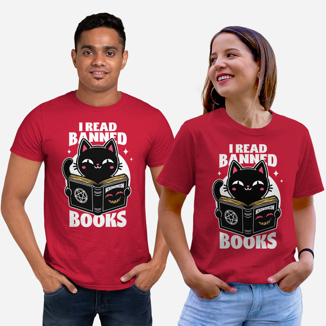 Cat Book Necronomicon-Unisex-Basic-Tee-Studio Mootant