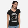 Cat Book Necronomicon-Womens-V-Neck-Tee-Studio Mootant