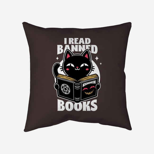 Cat Book Necronomicon-None-Removable Cover w Insert-Throw Pillow-Studio Mootant