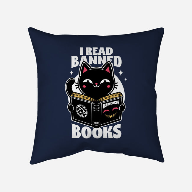 Cat Book Necronomicon-None-Removable Cover-Throw Pillow-Studio Mootant