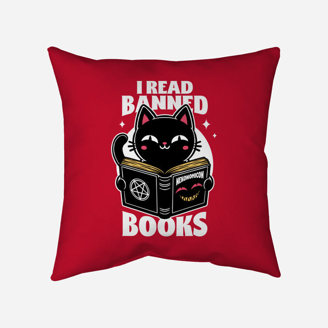 Cat Book Necronomicon-None-Removable Cover-Throw Pillow-Studio Mootant