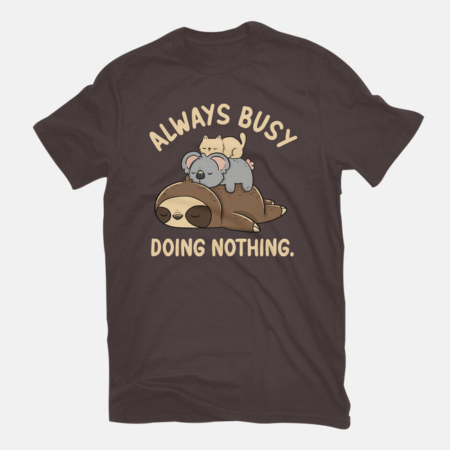 Always Busy Doing Nothing-Womens-Basic-Tee-tobefonseca