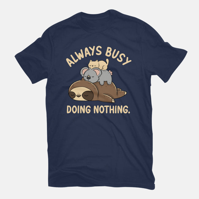 Always Busy Doing Nothing-Womens-Basic-Tee-tobefonseca