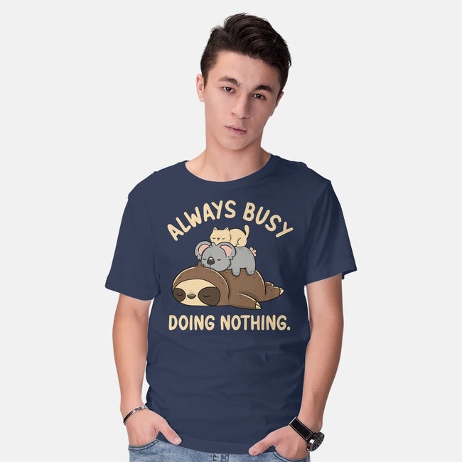 Always Busy Doing Nothing-Mens-Basic-Tee-tobefonseca