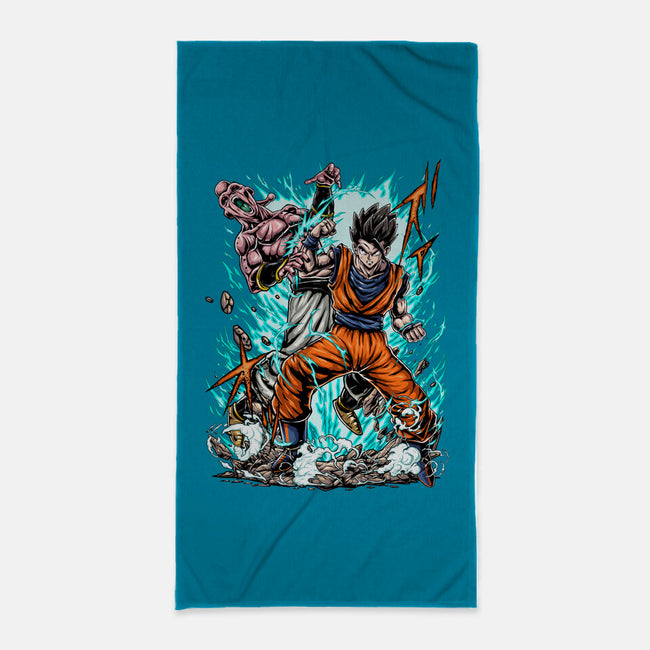 Gohan Vs Boo-None-Beach-Towel-Knegosfield