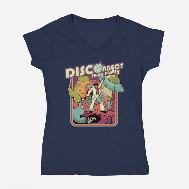 Disconnect From Reality-Womens-V-Neck-Tee-tobefonseca