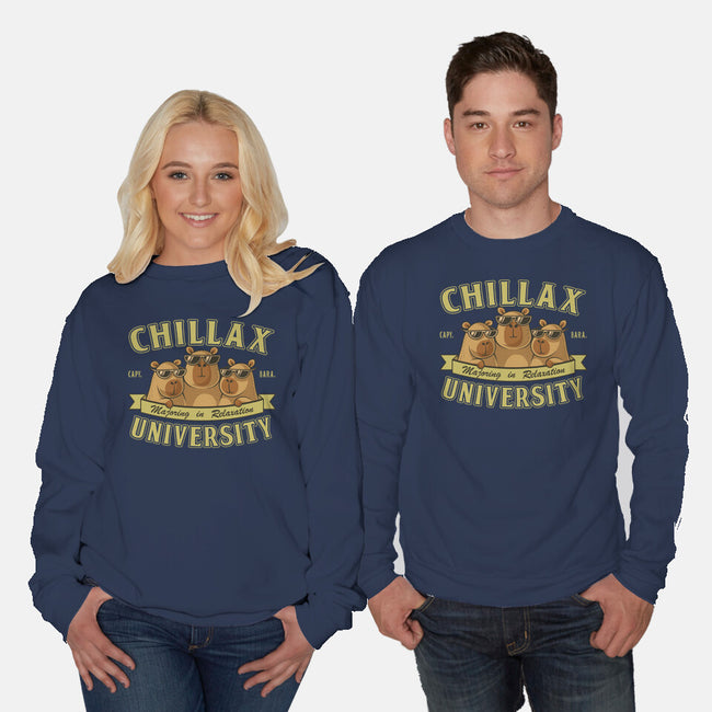 Chillax University-Unisex-Crew Neck-Sweatshirt-erion_designs