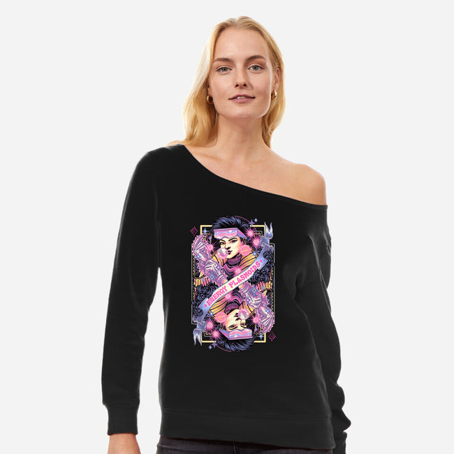 Energy Plasmoids Card-Womens-Off Shoulder-Sweatshirt-glitchygorilla