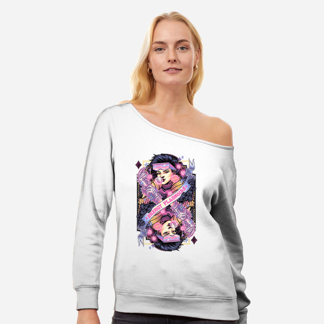 Energy Plasmoids Card-Womens-Off Shoulder-Sweatshirt-glitchygorilla