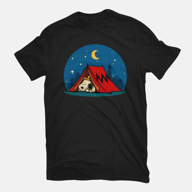 Beagle Camping-Womens-Fitted-Tee-erion_designs