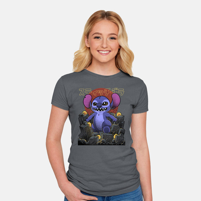 Stitchzilla-Womens-Fitted-Tee-Astrobot Invention