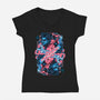 Teleportation Card-Womens-V-Neck-Tee-glitchygorilla