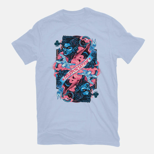 Teleportation Card-Womens-Fitted-Tee-glitchygorilla