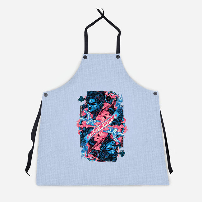 Teleportation Card-Unisex-Kitchen-Apron-glitchygorilla