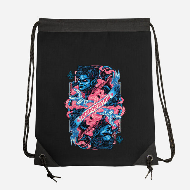 Teleportation Card-None-Drawstring-Bag-glitchygorilla