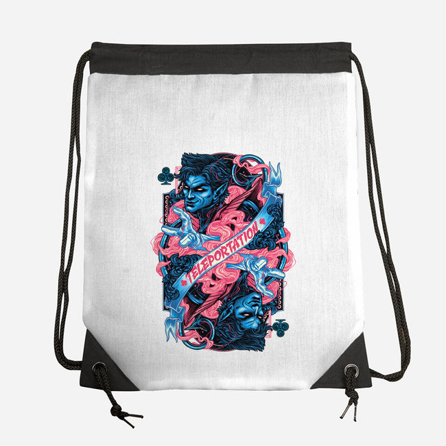 Teleportation Card-None-Drawstring-Bag-glitchygorilla