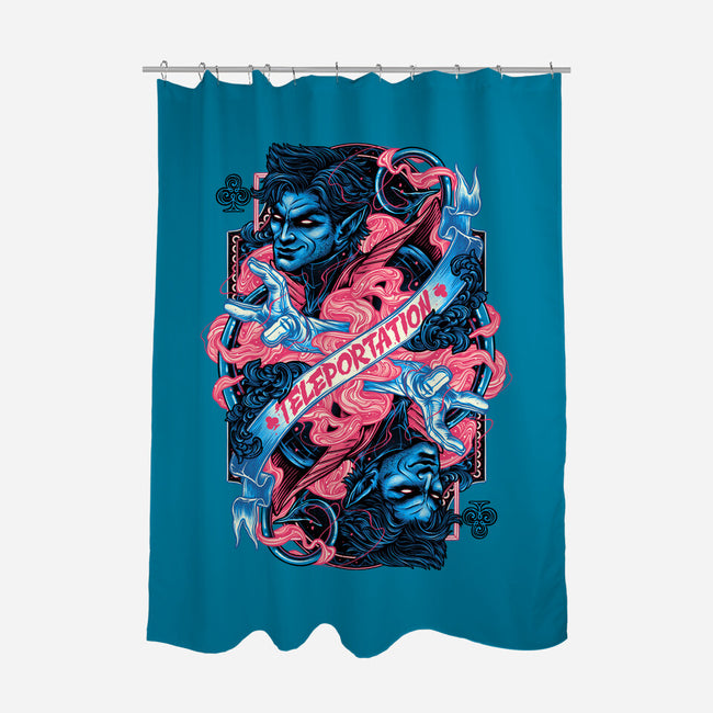 Teleportation Card-None-Polyester-Shower Curtain-glitchygorilla