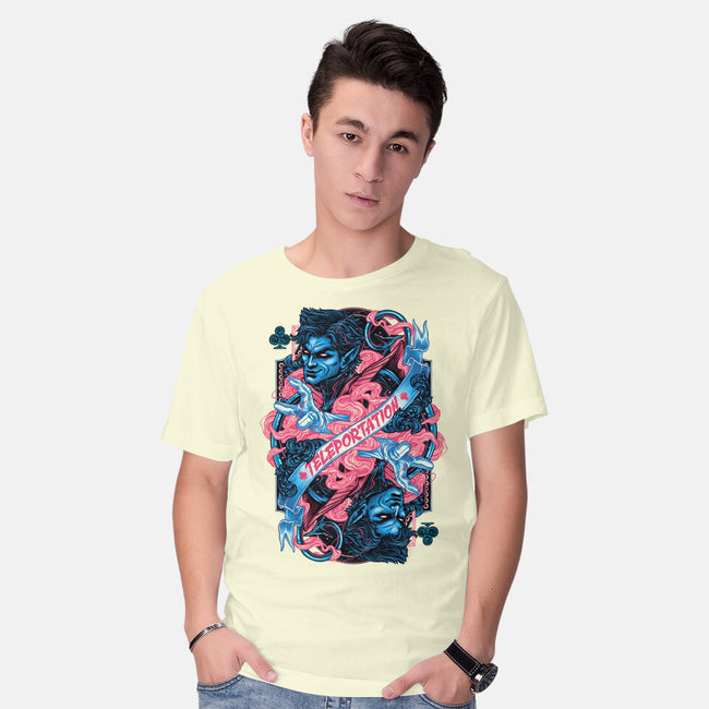 Teleportation Card-Mens-Basic-Tee-glitchygorilla