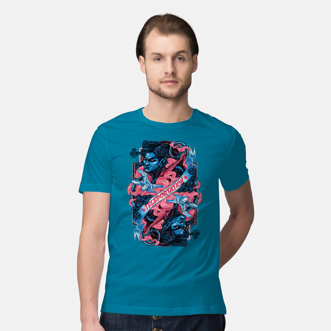 Teleportation Card-Mens-Premium-Tee-glitchygorilla